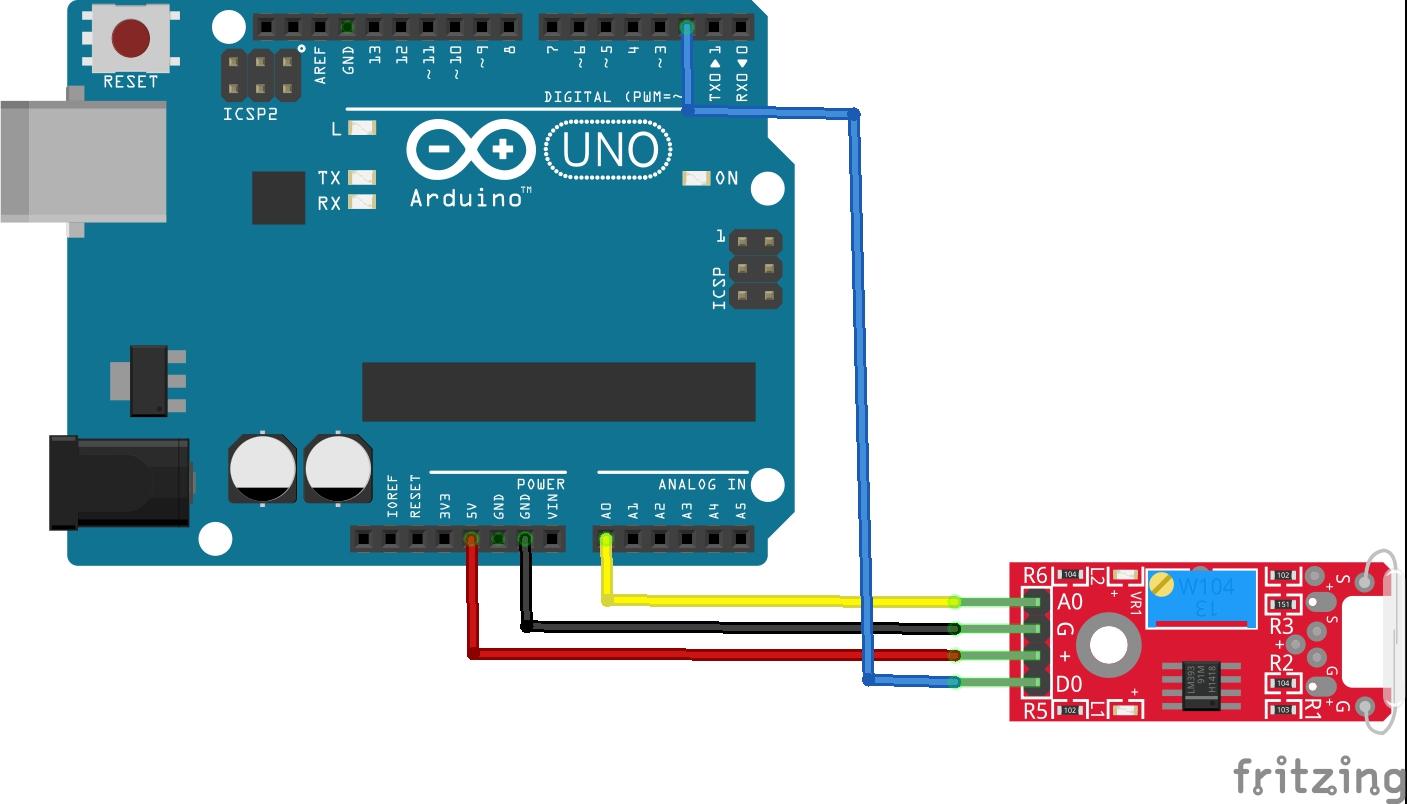 arduino and ky025 layout